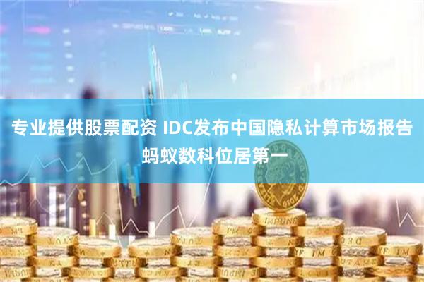 专业提供股票配资 IDC发布中国隐私计算市场报告 蚂蚁数科位居第一